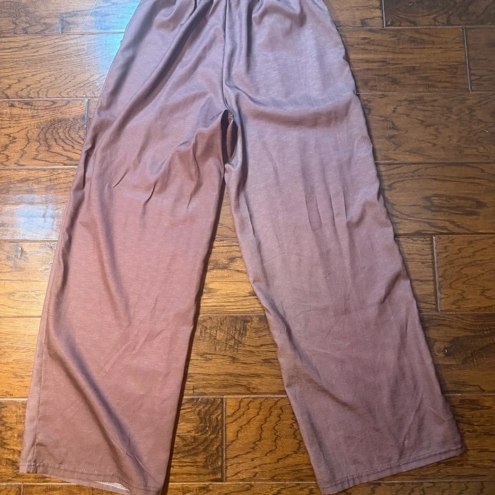 Maroon Embroidered Boho Lounge Pants​​ - Picture 3 of 3
